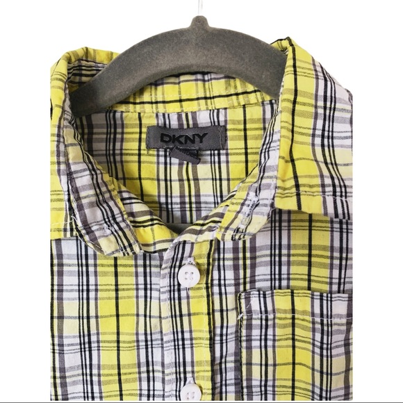 DKNY Yellow Striped Long Sleeve Button Down-18 MTH - Picture 3 of 5